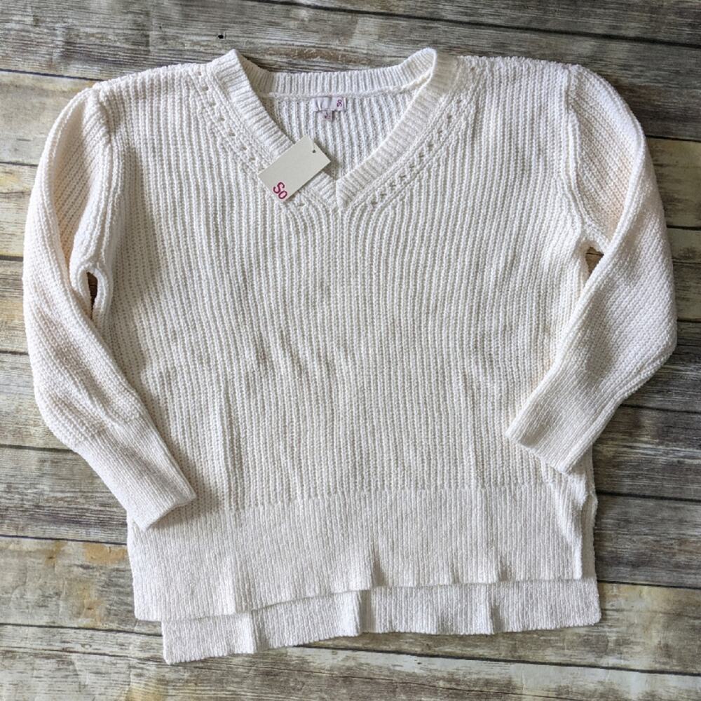 SO Cream Chenille Chunky Sweater sz XL New